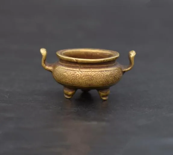 

Chinese pure brass Small incense burner small statue #5