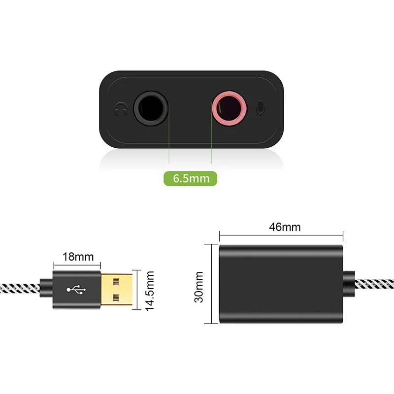 USB o Adapter External Sound Card with 3 5mm Headphone and Microphone Jack Compatible for Windows Mac Mac OS PS4