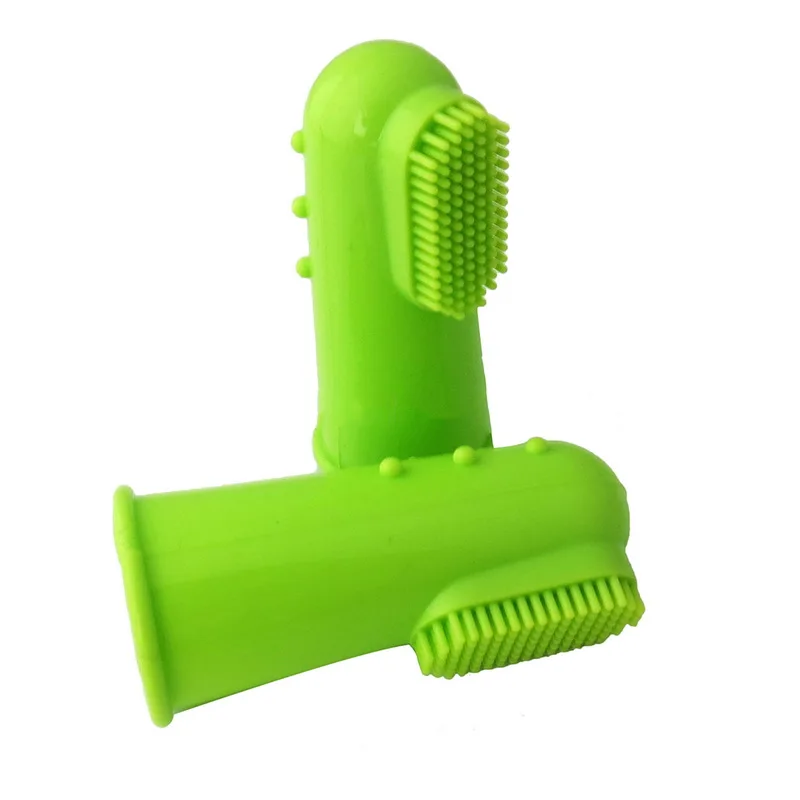 2pcs Pet Finger зубная щетка Тедди собака Защита окружающей среды силиконовая перчатка|
