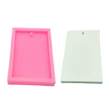

1Pcs Necklace Keychain Epoxy Resin Pendants Mould Rectangle Keychain Silicone Mold for DIY Pendant Crafts Jewelry Making Tools