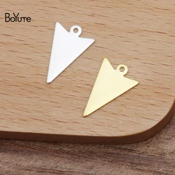 

BoYuTe (200 Pieces/Lot) 10*16MM Metal Brass Stamping Charms for Jewelry Making Diy Hand Made Materials Wholesale