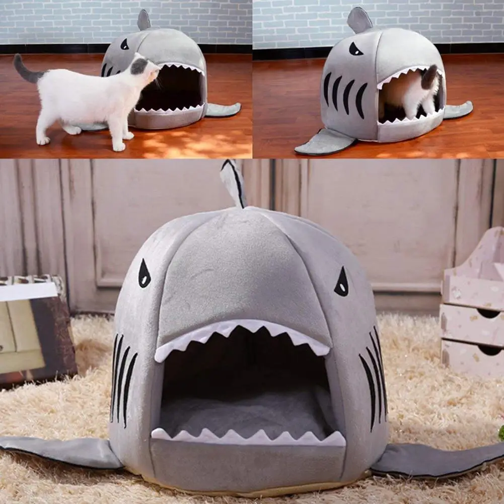 Pet Dog Cats Soft Sleeping Bed House Pad Shark Shape Warm Cushion Nests Kennel Pet Dog Cats Soft Sleeping Bed House Pad Shark Shape Warm Cushion Nests Kennel