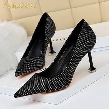

Sarairis Fashion New Design Large Size 43 Pointed Toe Shoes Woman Pumps Female Slip On Crystal Office Lady Pumps Female