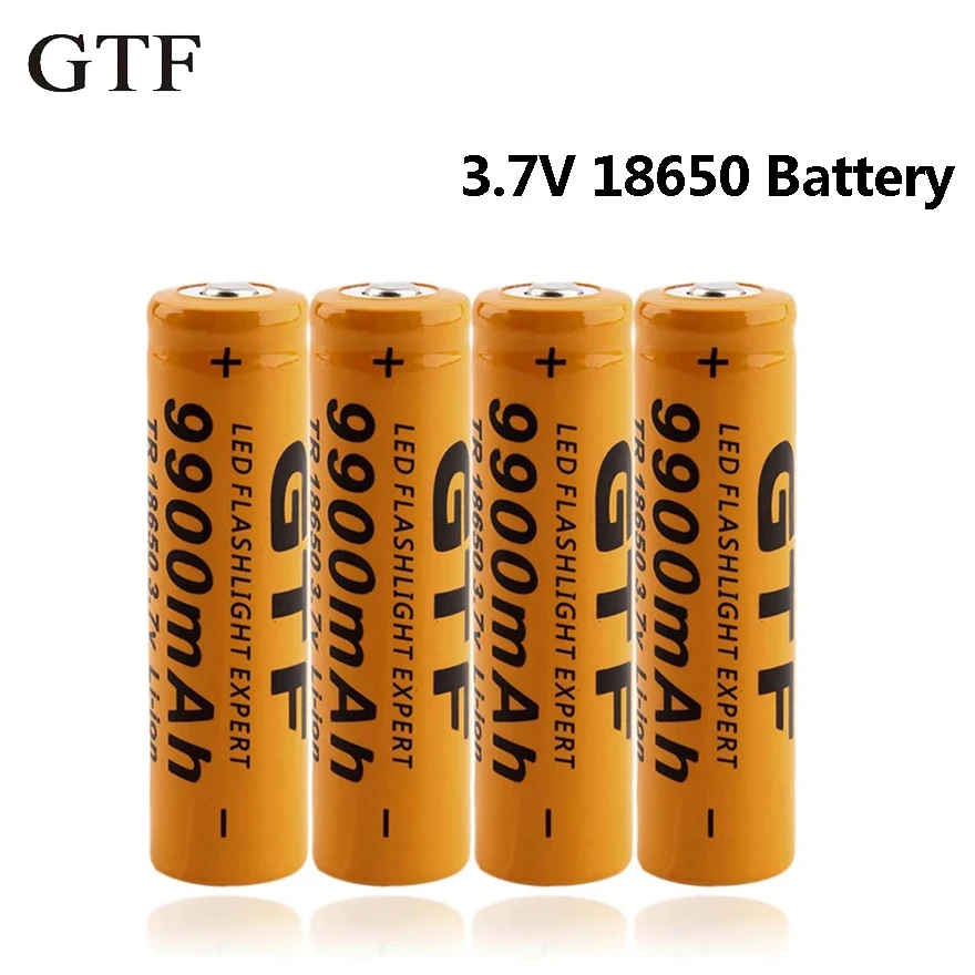 2 Pack 9900mAh 3.7V Battery Li-ion 18650 Rechargeable Batteries for Flashlight Torch Headlamp 