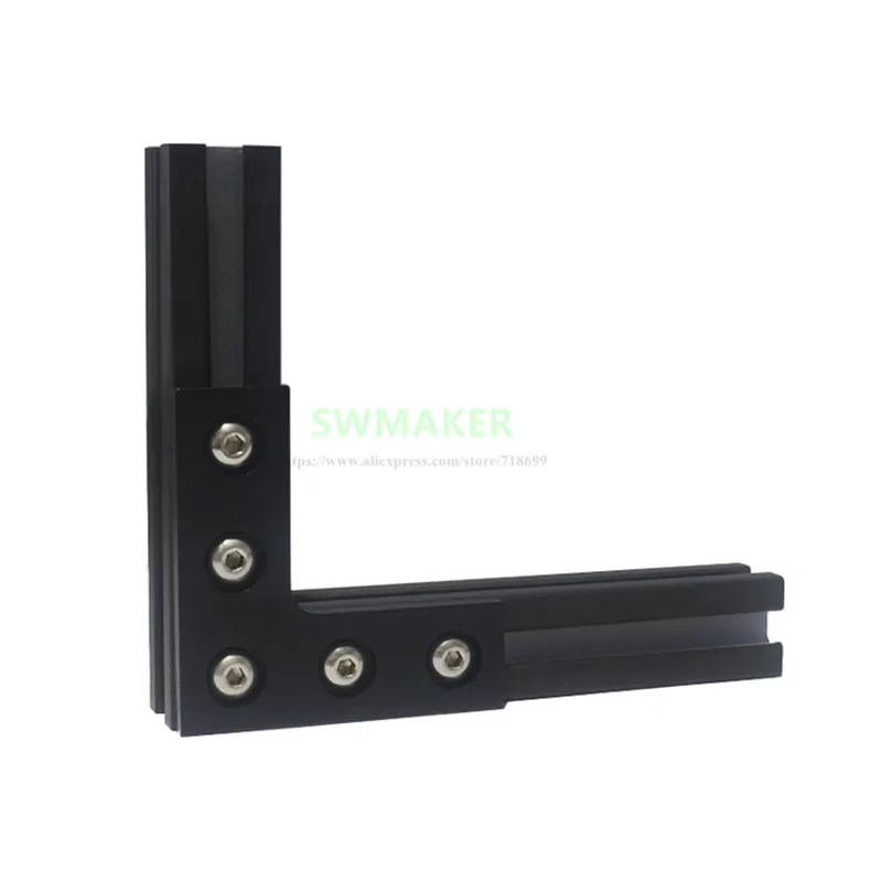 SWMAKER 1 шт. черный/серебристый анодированный 5 отверстий L Соединительная пластина для v-слота алюминиевый профиль