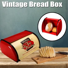 1 Pza 2 cajas de pan Vintage de Color almacenamiento francés contenedor de cocina de alimentos cajas de aperitivos de hierro galvanizado para la decoración del hogar