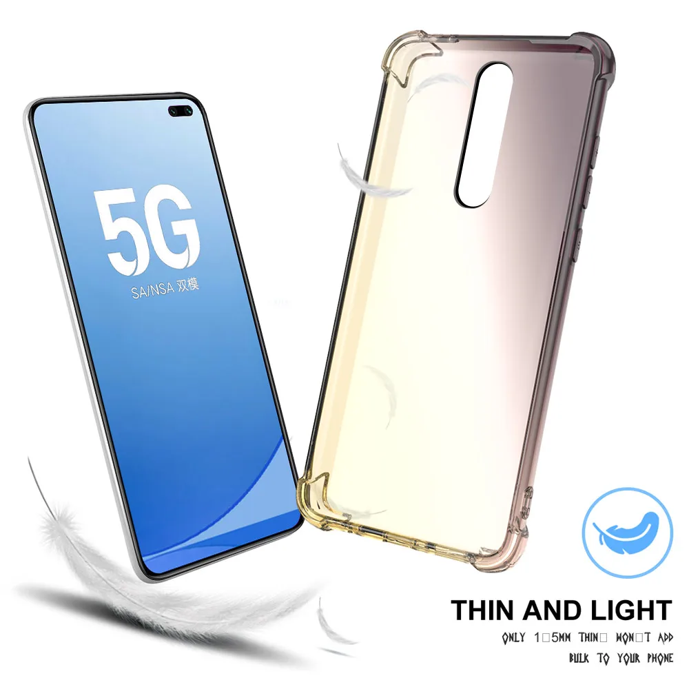 Для Xiaomi Redmi K30 5G чехол мягкий ТПУ устойчивый к царапинам градиентный цвет задняя