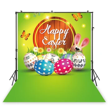 

HUAYI colorful eggs photo photography backdrop happy easter themed background easter day screen xt-6379