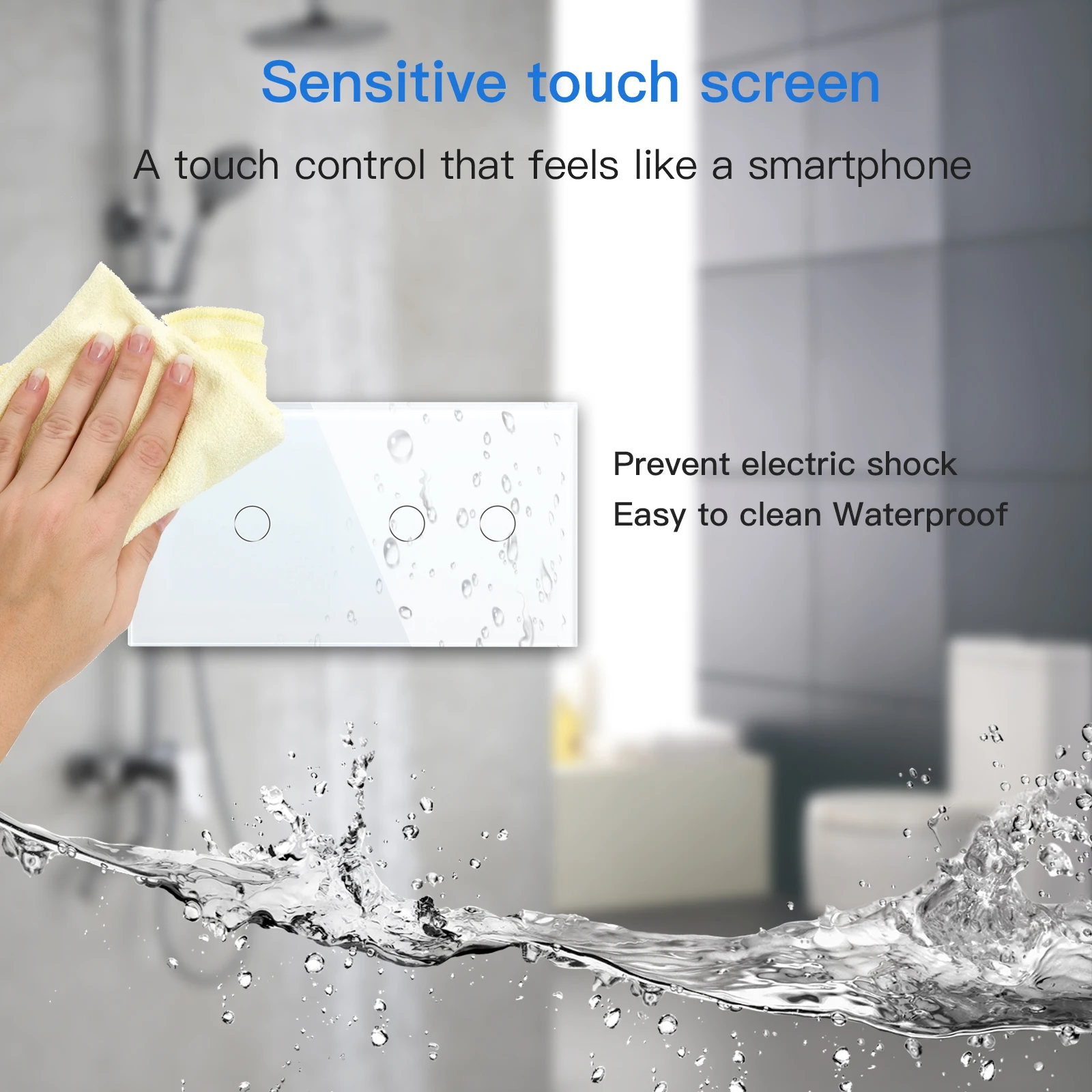 switches crystal class painel branco preto dourado 1gang 2gang 2way 04