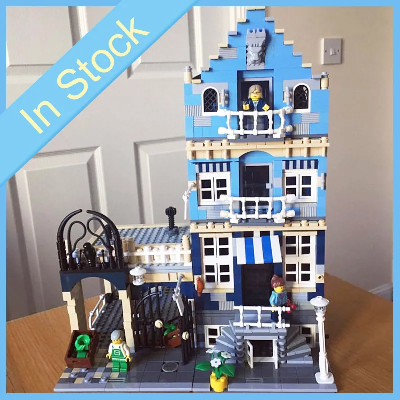 

15007 1257Pcs Creator Expert City Street View Series Market Street Building Blocks Bricks Kids Toys Christmas Gift 10190