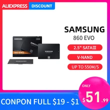 Samsung 860 evo SSD 1 ТБ 500GB 2 ТБ AMD Intel Внутренние твердотельные накопители портативный hdd DDR4 SATA3 для ноутбука сборка компьютера