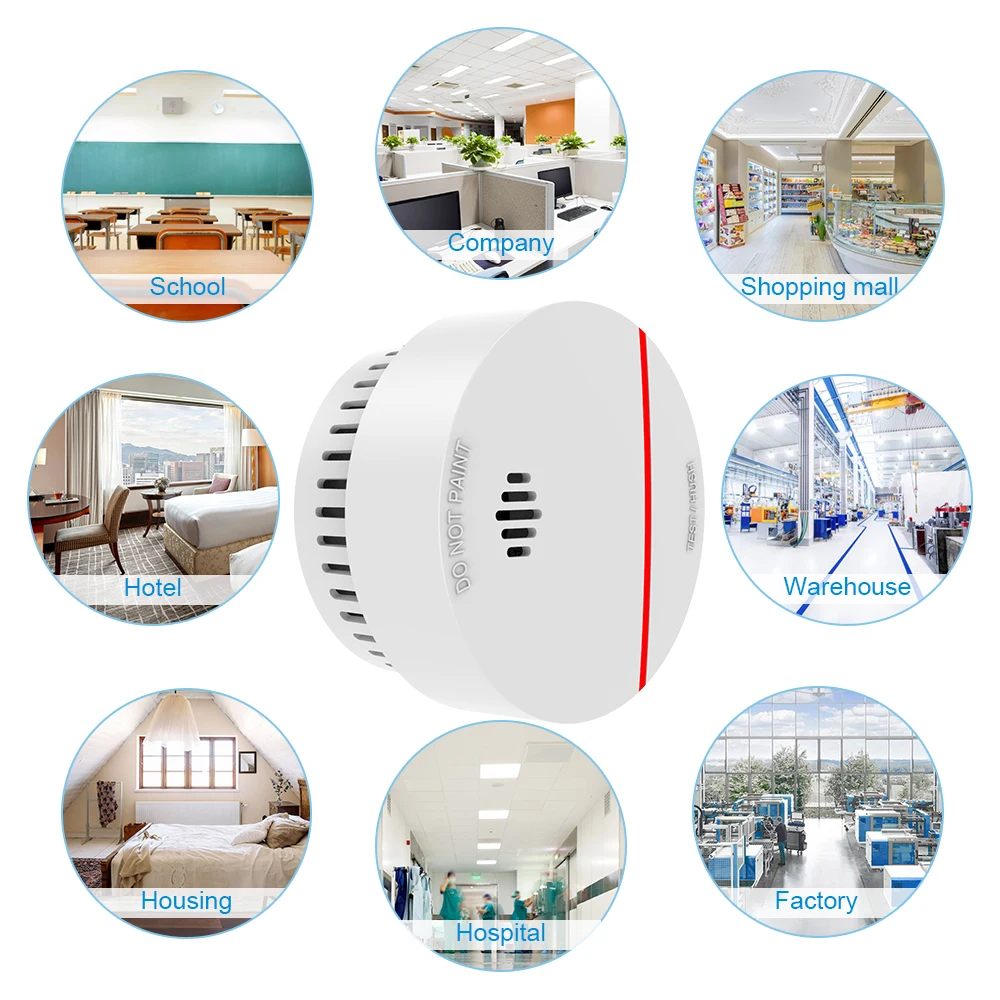 CPVan 5pcs/Lots Smoke Detector fire protection 10 yr smoke alarm EN14604 CE Certified Fire Detector Home Security Fire Detector
