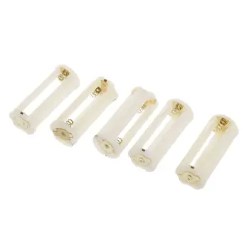 

5Pcs Round 3x 1.5V AAA Battery Holder Case Box Container White