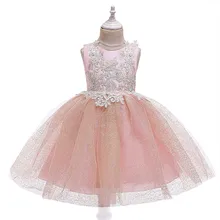 Платье с цветочным узором для девочек; Детские платья для девочек; кружевное платье-пачка принцессы с вышивкой; Одежда для маленьких девочек; летнее платье без рукавов; детская одежда