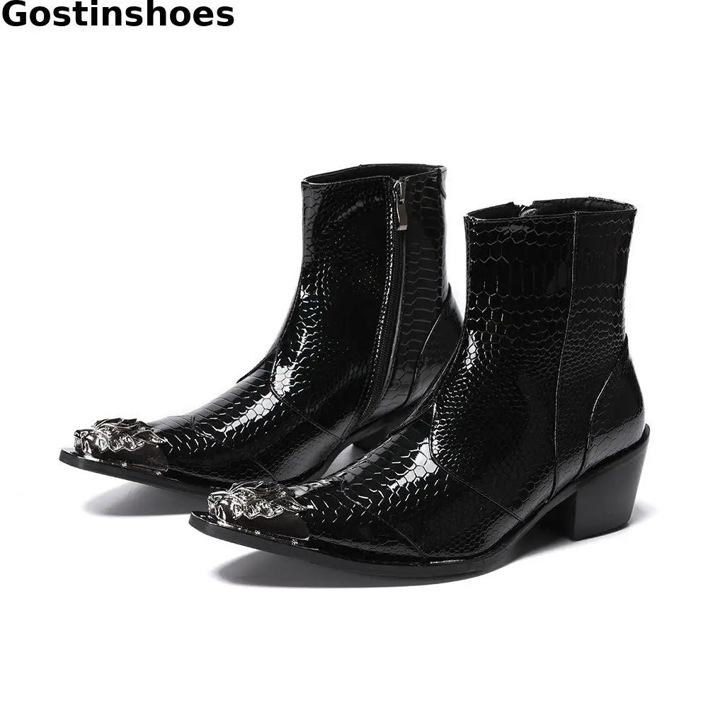 Black snakeskin ankle boots Clearance