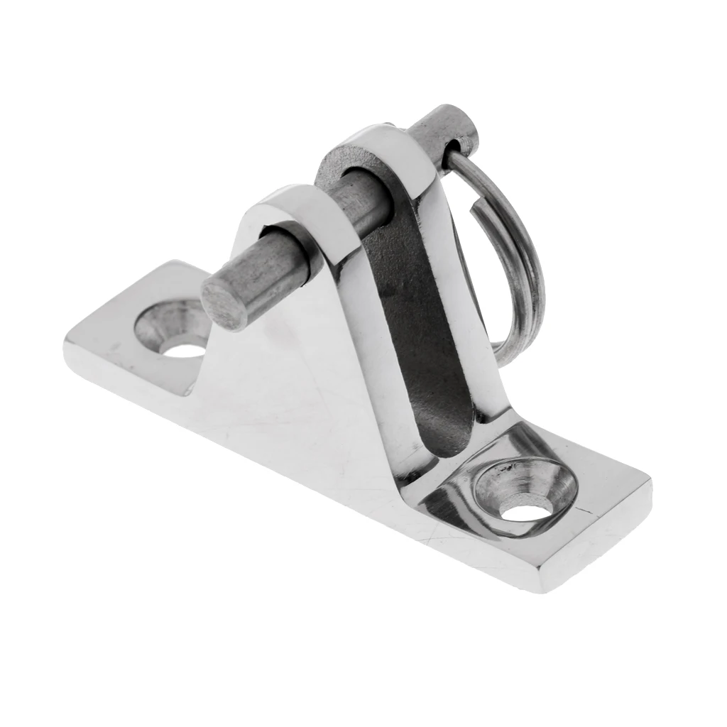 Marine Part Bimini Top Fitting 316 Stainless Steel Deck Hinge Hardware with Removable Pin - 2.36 x 0.7 inch/6 x 1.8 cm