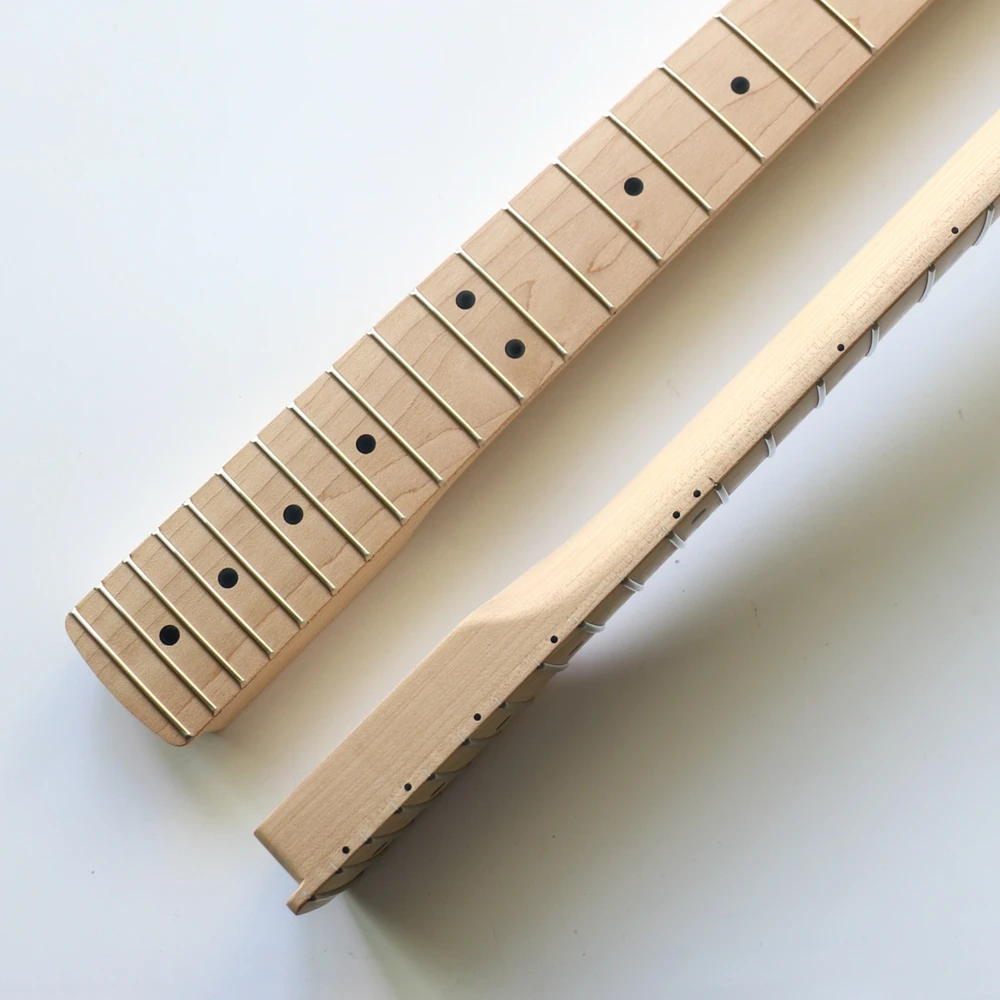Paddle headstock 22 fret Roasted Maple guitar neck unfinished for custom Strat and tele style guitars kits with bone nut