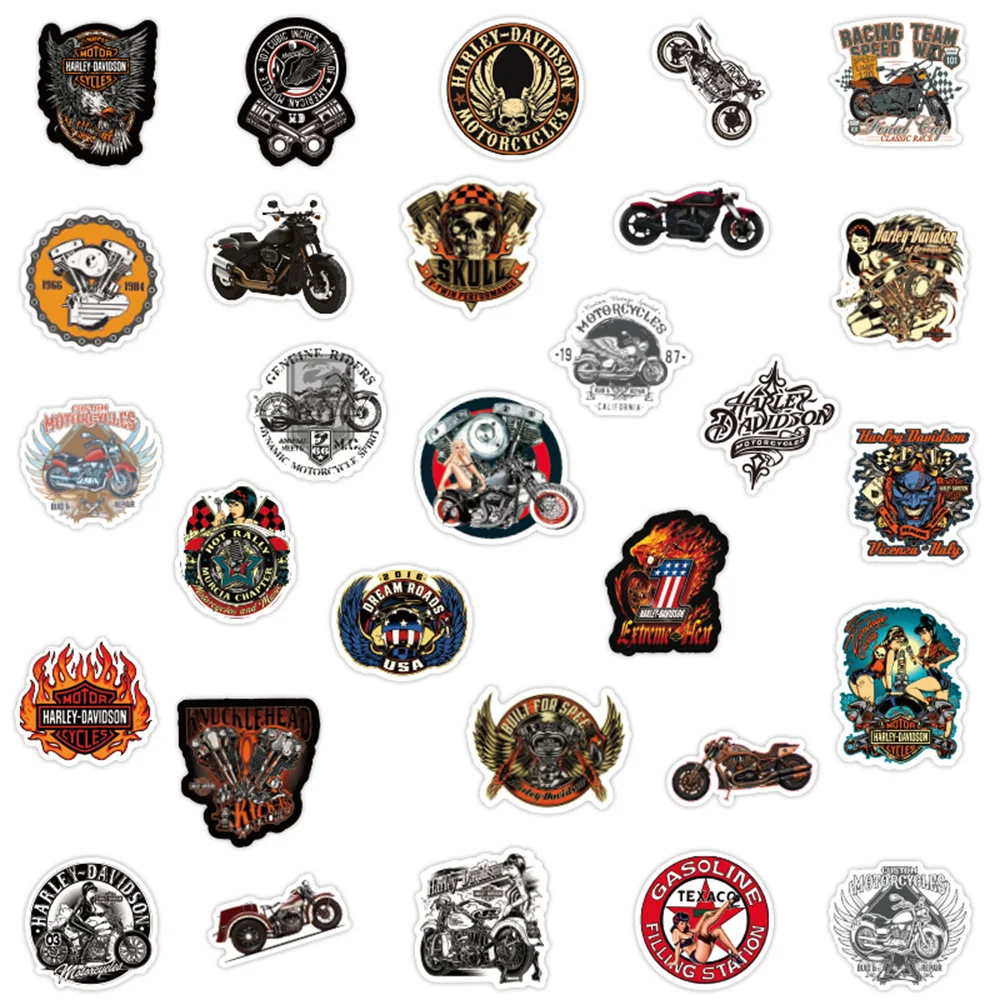10/30/50PCS Retro Motorcycle Theme Graffiti Sticker Laptop Guitar Luggage Skateboard Bike Waterproof Toy Gift Sticker Wholesale
