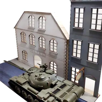 

Urban Street Scenes Diorama Wooden Assembly Model Kit DIY 1/35 European​