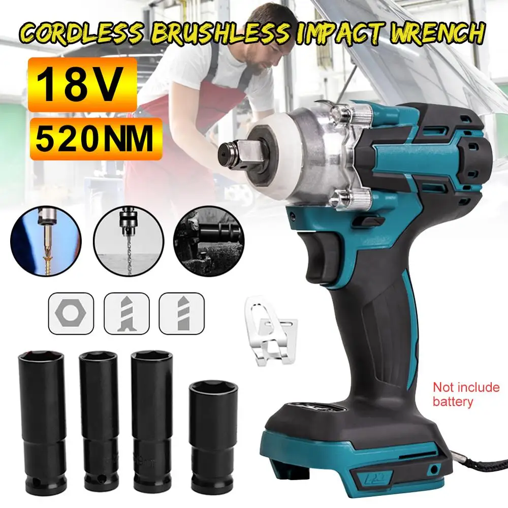 

18V Electric Wrench Brushless Impact Rechargeable Wrench Socket Makita Battery Hand Drill Installation Power Tools NO Battery