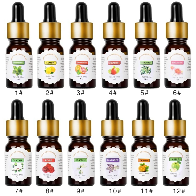 

10ml Water-soluble Flower Fruit Essential Oil Relieve Stress for Humidifier Fragrance Lamp Air Freshening Aromatherapy TSLM2