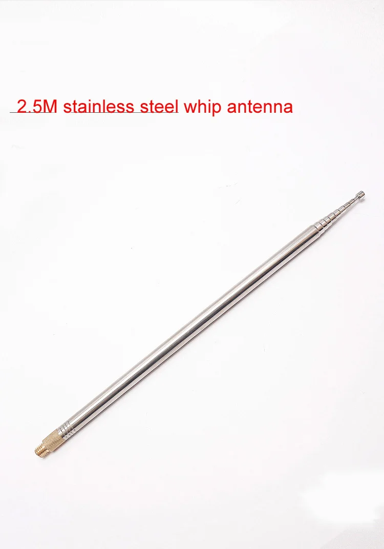 304 Stainless Steel 2.5m Telescopic Whip Antenna For Pac12 Jpc7