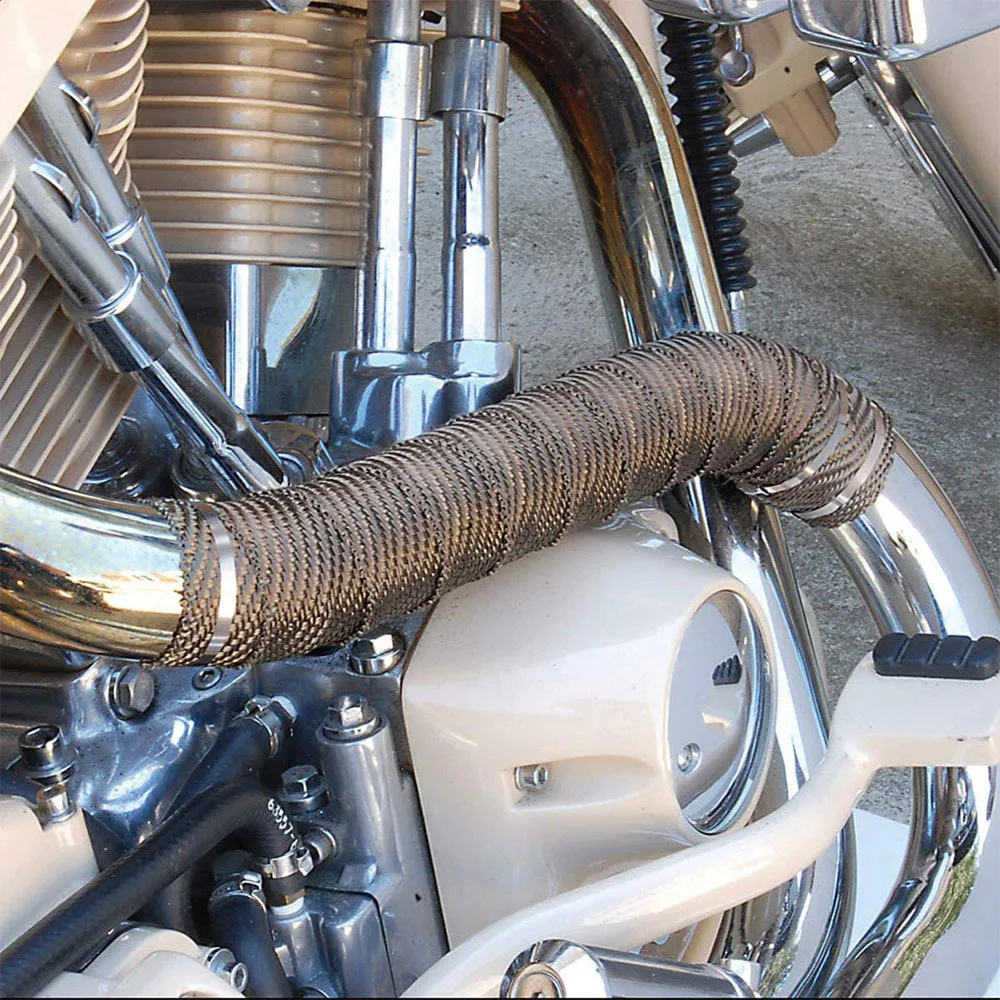 2" X 50' Titanium Exhaust Heat Wrap Roll 2 PCS For Motorcycle