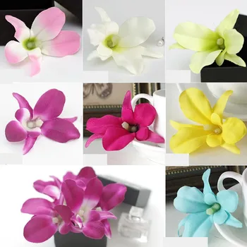 

20pcs 7colors Artificial silk orchid flower heads cattleya diy wedding flower vine wreath hair accessory wrist corsage decor