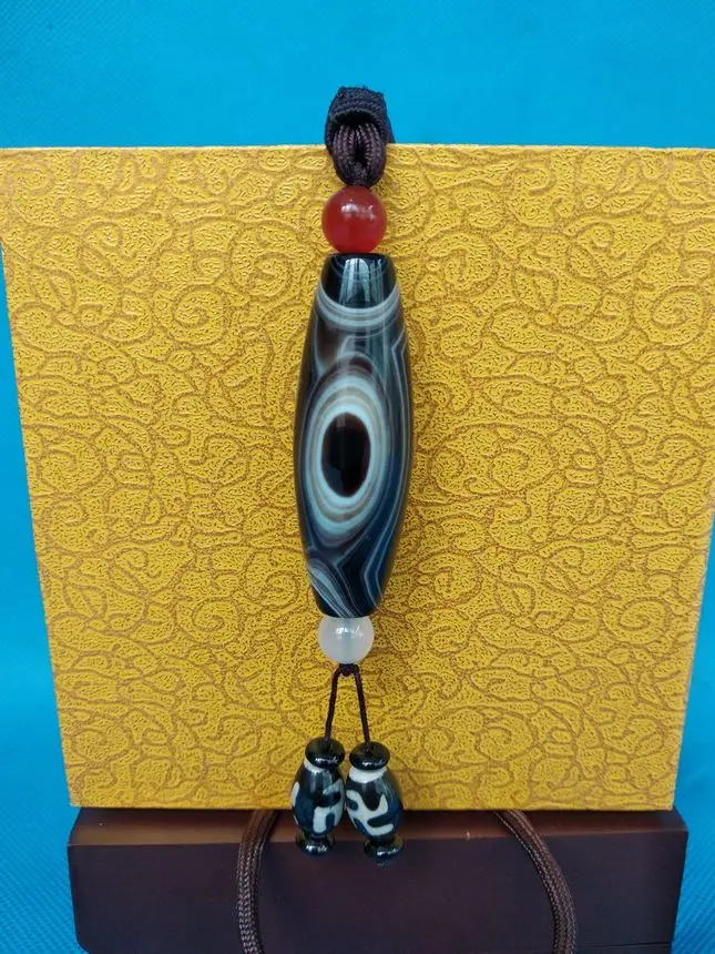 Nature brown Eye Amulet Tibetan Dzi Pendant Bead chalcedony Necklace talisman | Дом и сад