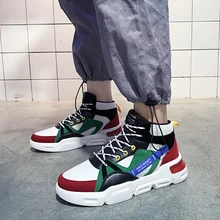 Leader Show Men Walking Shoes Lace-up Korean Version Of The high-top Shoes Trend Sport Shoes Zapatillas Hombre Men Sneaker