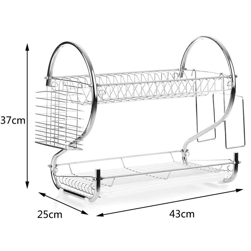 Сушилка для посуды, 2 уровня, сушилка для посуды, сушилка для посуды, держатель для миски, палочки для еды, держатель разделочной доски