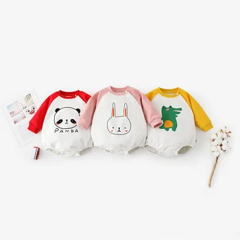 

Infant Romper 2020 Spring Baby Crew Neck Cartoon Baby Rompers