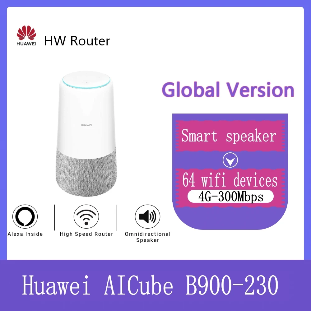 huawei 4G router 300Mbps cat6 ai Cube speaker portable hotspot wifi modem B900-230 Support for Alexa voice assistant pk b525 | Компьютеры