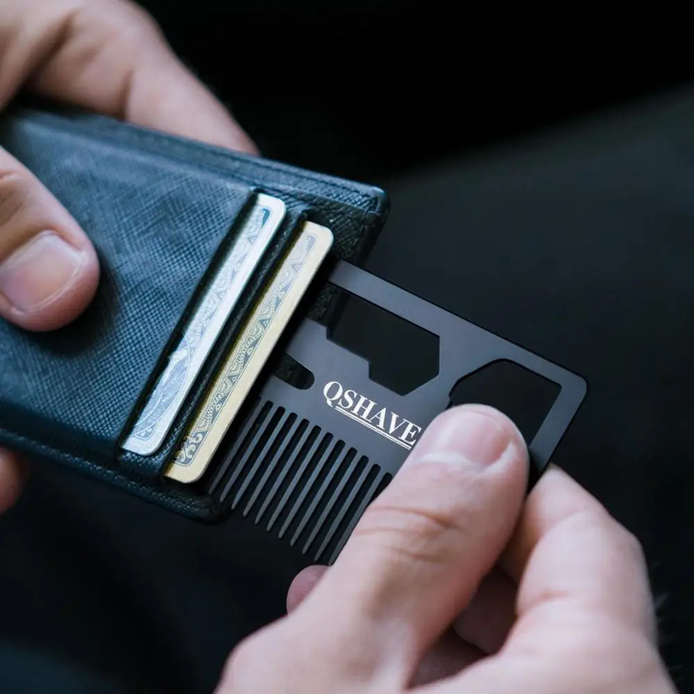 QSHAVE Multifunctional Utility Beard Comb Fits in Your Wallet Comb Bottle Opener Wrench Screw Driver Knife 1 QSHAVE Multifunctional Utility Beard Comb Fits in Your Wallet Comb Bottle Opener Wrench Screw Driver Knife 2
