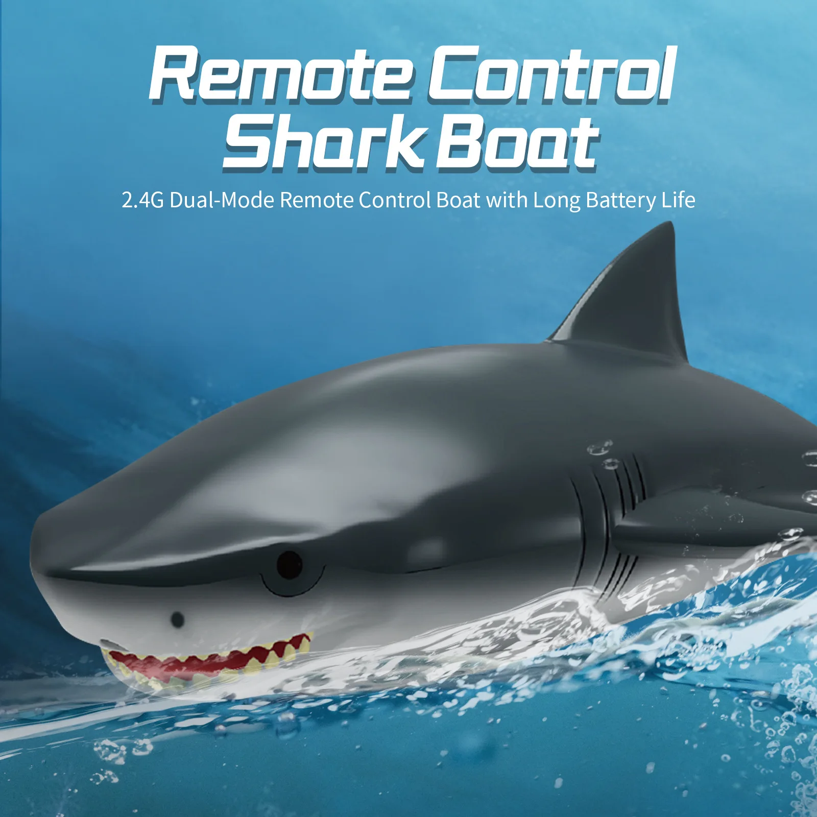 2021 Rc Shark Boat Waterproof Pvc Boats Simulated Shark Radio