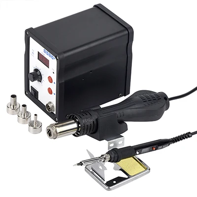 Black 5 WMORE пистолет горячего воздуха 858D 220V 110V 700W BGA сварочные работы паяльная станция SMD Пайка светодиодный цифровая станция паяльная ремонтный набор инструментов - Цвет: Black 5