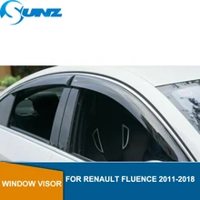 Car Side Window Deflectors For Renault Fluence 2011-2018 Sun Shade Awnings Shelters Guards auto accessories SUNZ