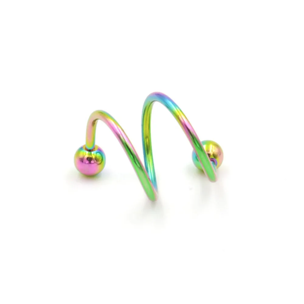 New 1 Pcs Body Piercing Jewelry Nose Stainless Steel Twist Lip Ring Unique Design Stud For Women 5 Colors | Украшения и
