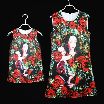 

2020 Mommy and Me Family Matching Mother Daughter Dresses Summer Retro Cotton Dress Girls Cheongsam Fashion Dress Princess Dress