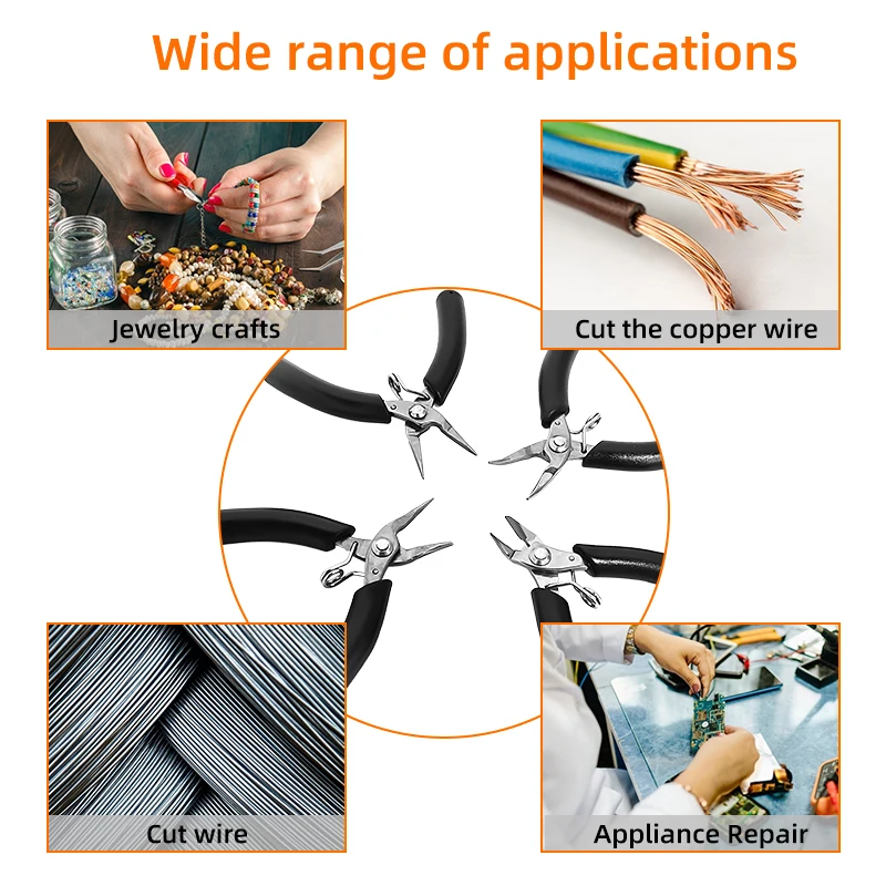 YTH-501 Mini Multi-function Jewelry Round Nose Pliers Stainless Steel Nipper Hand Tools Electrical Wire Cable Cutters Cutting images - 6