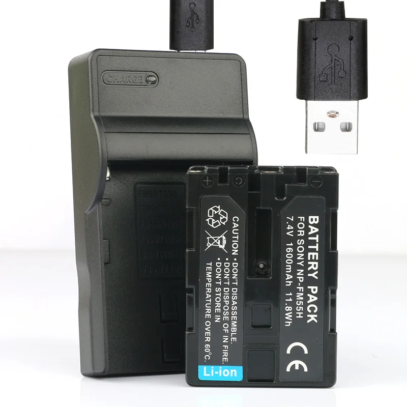LANFULANG NP-FM55H Батарея и USB Зарядное устройство для sony видеокамеры/Камера CCD-TR108 CCD-TR748 CCD-TRV138 CCD-TRV108 - Цвет: 1Battery and Charger