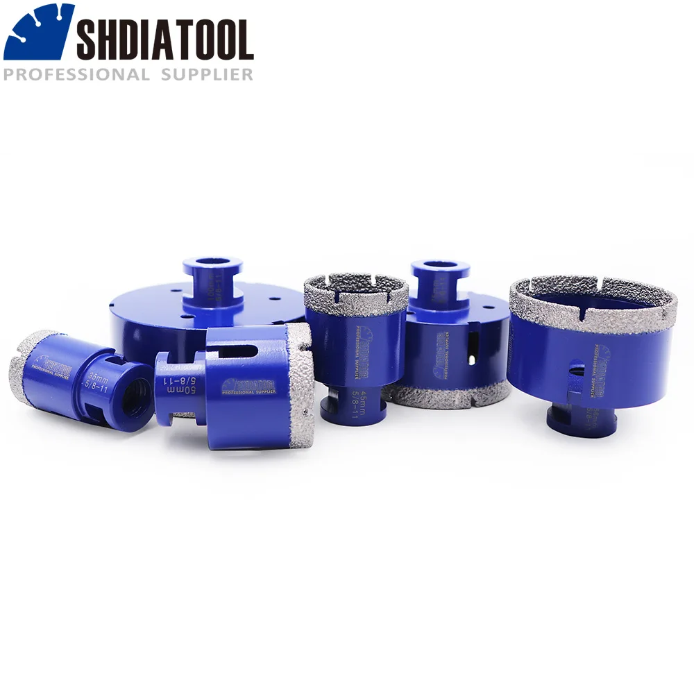 SHDIATOOL 6pcs/set Diamond Core Drilling Bit 5/8-11Thread Vacuum Brazed Ceramic Tile Hole Saw Marble Porcelain Stone  Small Size