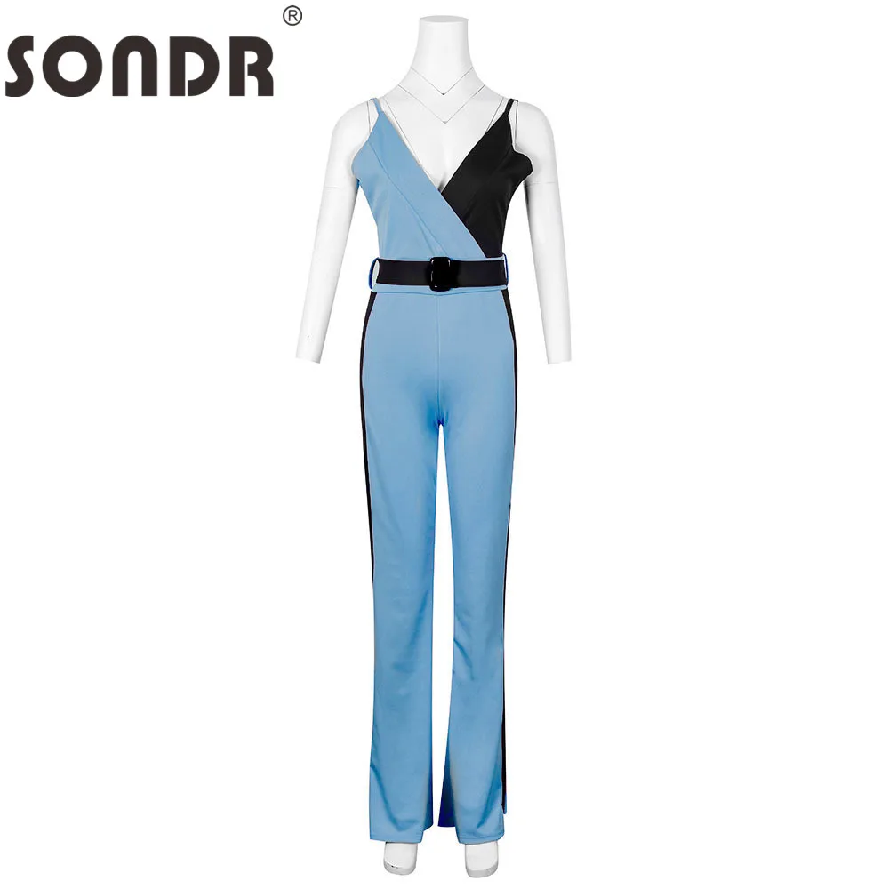 SONDR Women Casual Sleeveless V-Neck Jumpsuits Summer Ladies Patchwork Bodysuit Sashes Female Loose Wide Leg Rompers Overalls