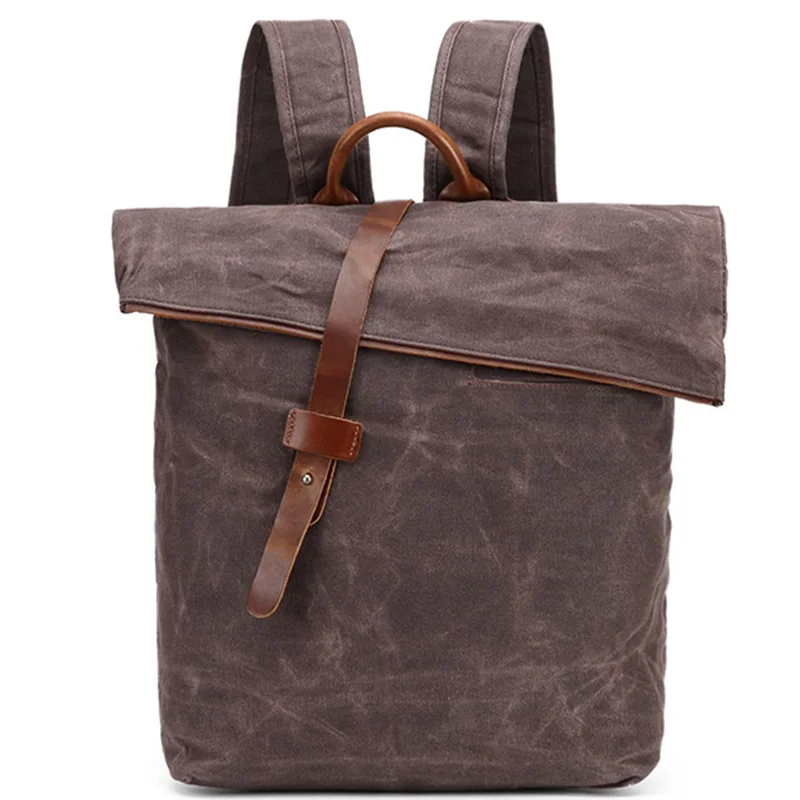 

Men Backpack Waterproof School Bags for Teenagers Boy Shoulder Bags Male Vintage Zipper Canvas Large Capacity Travel Backpack