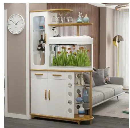 Living room fish tank partition cabinet porch cabinet shoe integrated partition screen simple modern wine