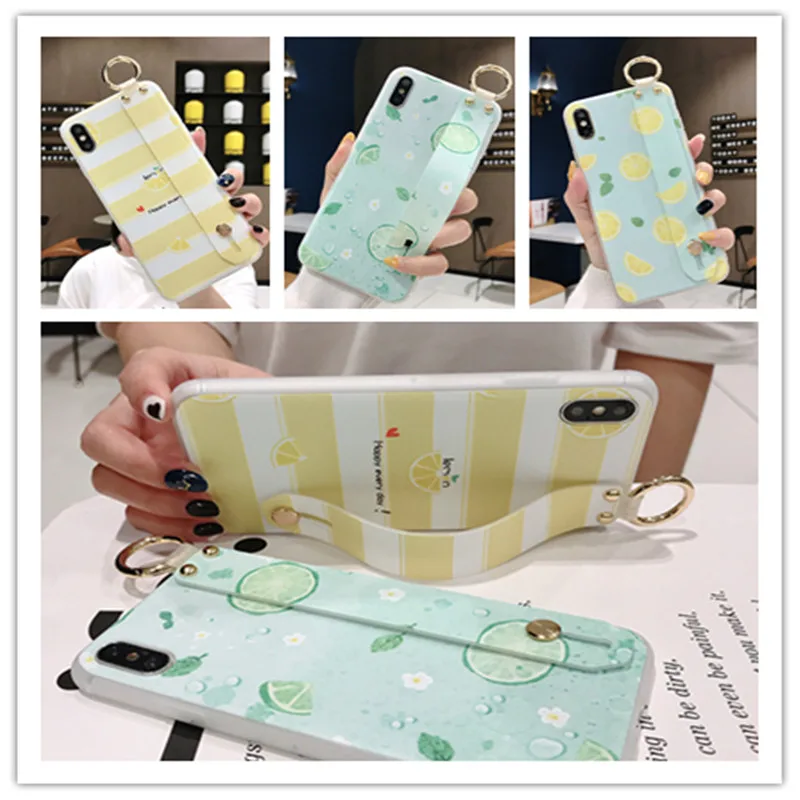 

Wrist Strap case For Samsung Galaxy A70 A60 A50 A40 A30 A20 M20 Note 9 8 S10e S10 S9 S8 Lite Plus fresh fruit wristband Covers