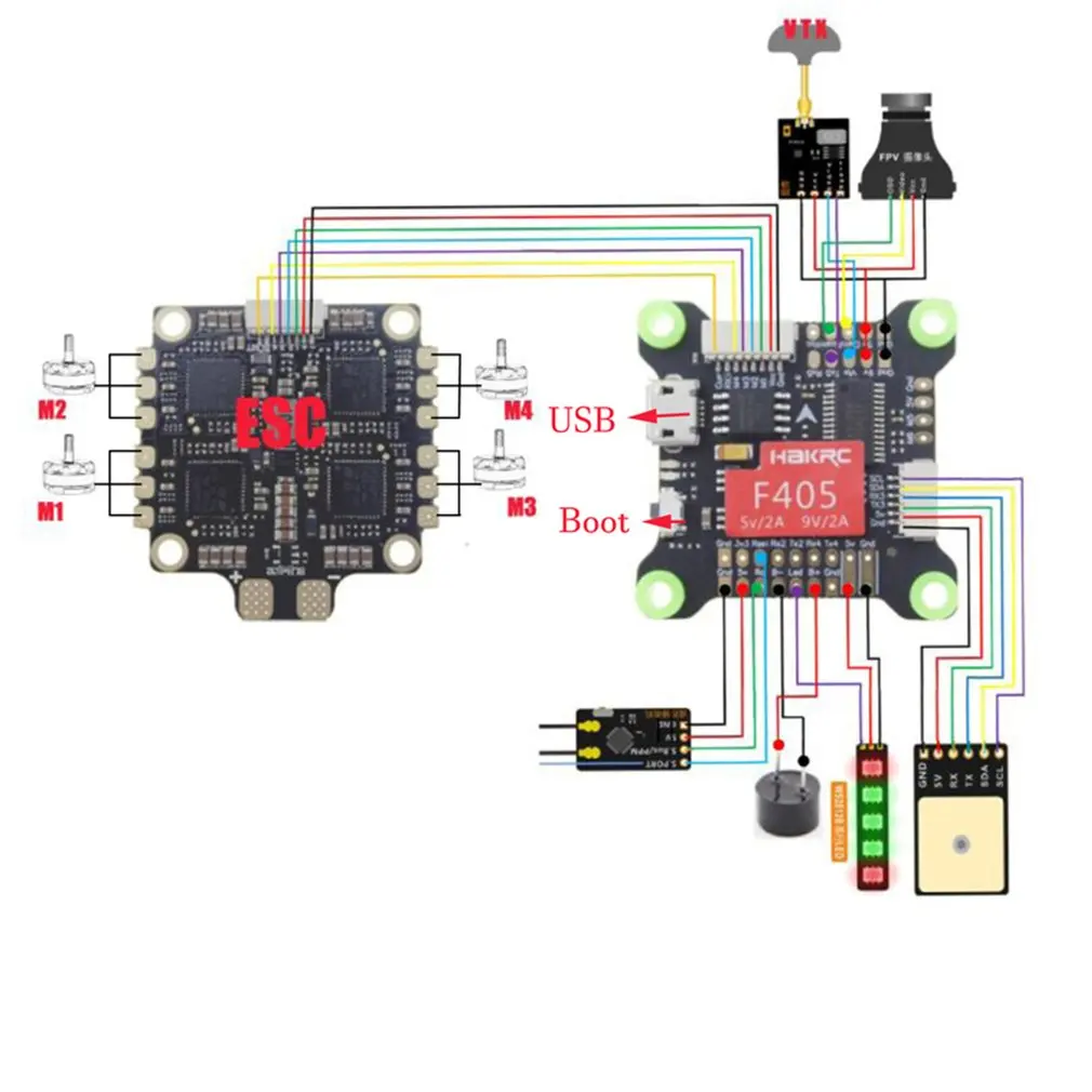 F405 игровые джойстики 5В 9В двойной BEC OSD на возраст от 3 до 9 лет, S MPU6000 для дрона с дистанционным управлением с видом от первого лица Запчасти аксессуар