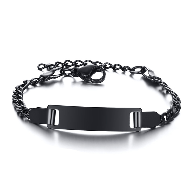 Baby Name Bracelet Figaro Chain Smooth Bangle Link Gold Tone No Fade Safty Jewelry 12cm to 15cm