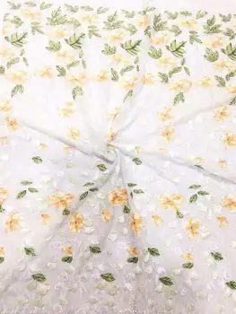 

top quality Modern design French net lace fabric African Flower mul ti color embroidery tulle lace fabric for ladies dress