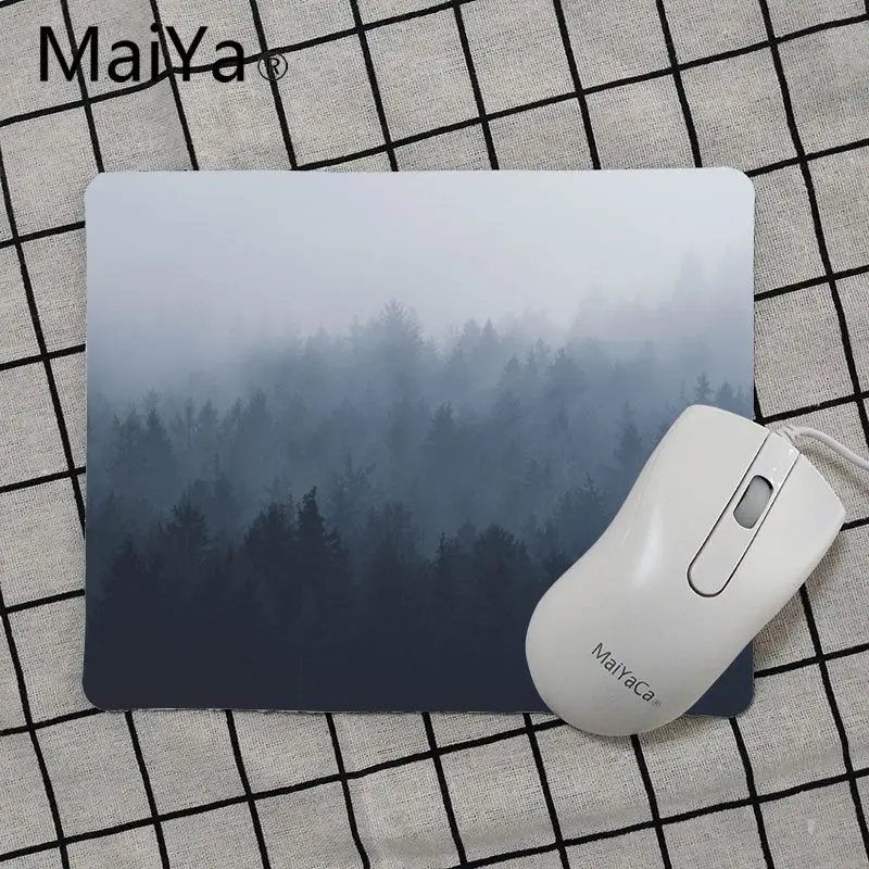 Maiya пейзаж лес белый туман с дымом облака коврик для мыши геймерская игра коврики Гладкий блокнот для письма настольные компьютеры мат игровой коврик для мыши - Цвет: No Lock Edge25x29cm